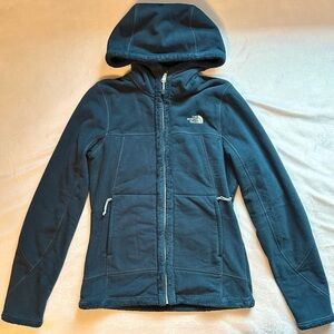 The North Face Hooded Full Zip Fleece Jacket Women’s S teal
